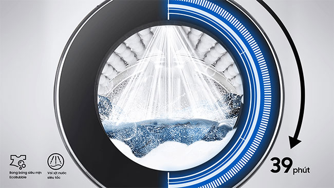 Máy giặt Samsung Inverter 10 kg WW10TP44DSB/SV - Công nghệ sạch siêu tốc QuickDrive